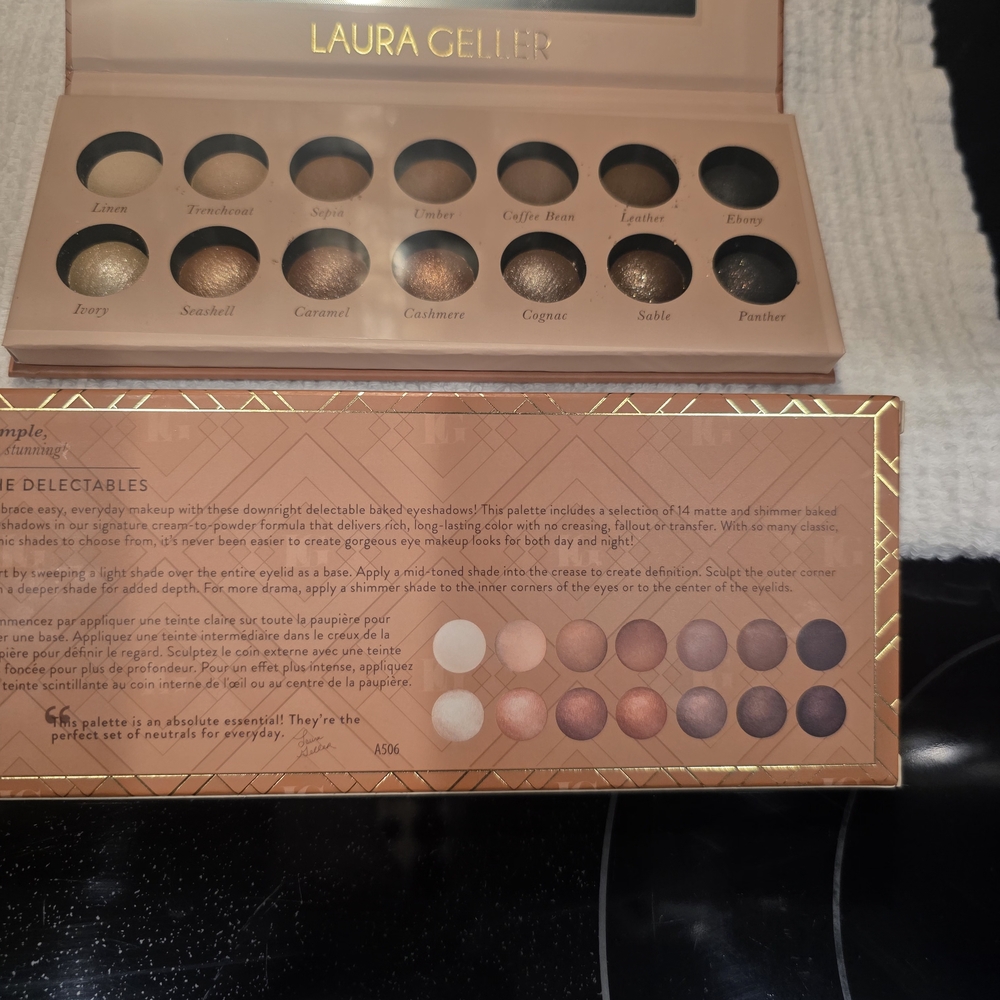 NWT Laura Geller Baked Eyeshadow Palette — Neutral Browns, Golds, Creams - Picture 3 of 5